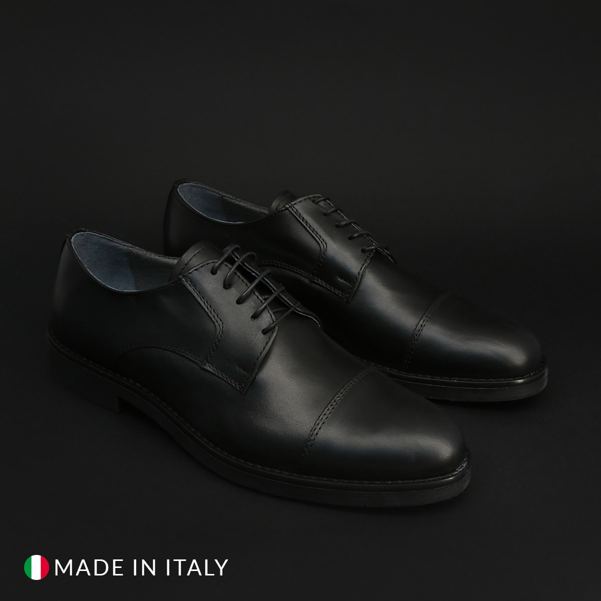 Pantofi siret Duca Di Morrone 605_PELLE Negru