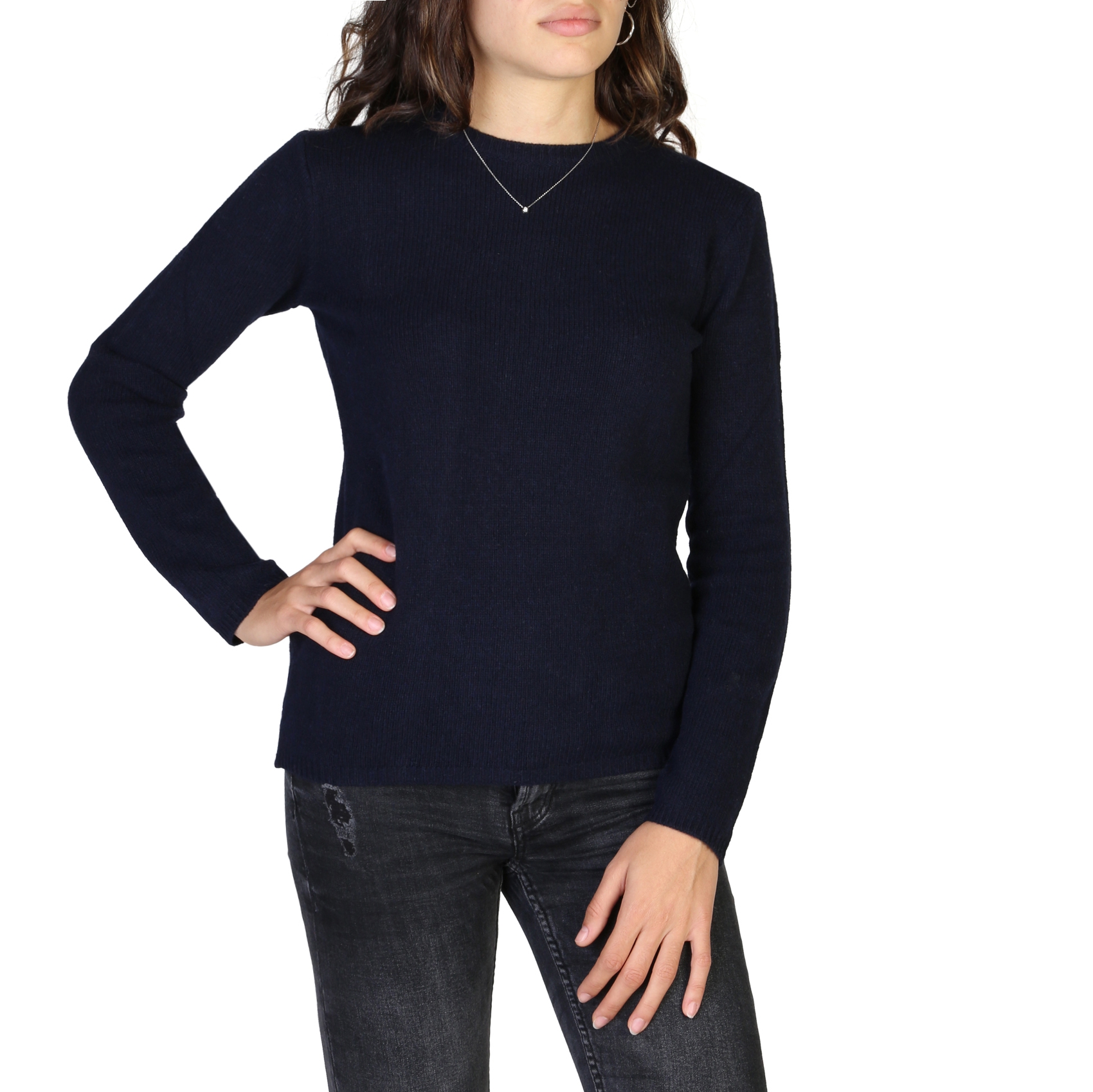 Pulovere 100% Cashmere C-NECK-W Albastru